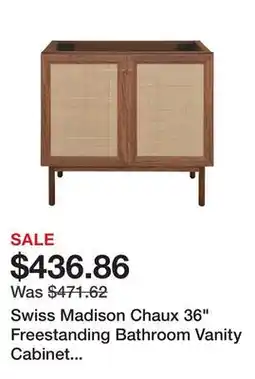 Bed Bath & Beyond Swiss Madison Chaux 36 Freestanding Bathroom Vanity Cabinet without Top in Brown Oak offer