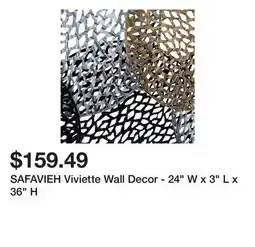 Bed Bath & Beyond SAFAVIEH Viviette Wall Decor - 24 W x 3 L x 36 H offer