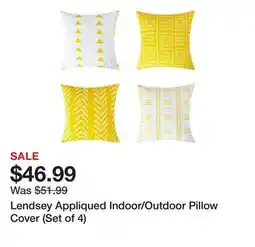Wayfair Lendsey Appliqued Indoor/Outdoor Pillow Cover (Set of 4) offer