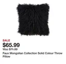 Wayfair Faux Mongolian Collection Solid Colour Throw Pillow offer