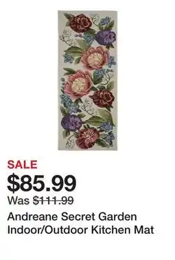 Wayfair Andreane Secret Garden Indoor/Outdoor Kitchen Mat offer