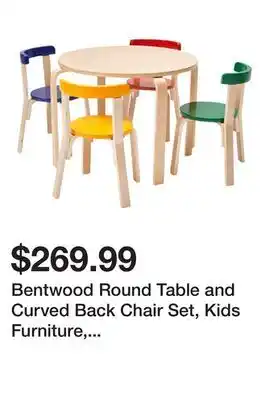 Wayfair Bentwood Round Table and Curved Back Chair Set, Kids Furniture, 5-Piece offer