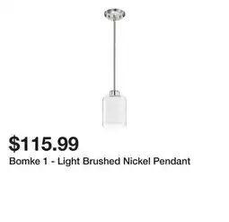 Wayfair Bomke 1 - Light Brushed Nickel Pendant offer