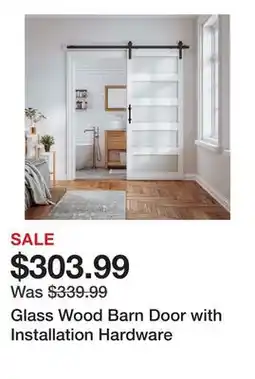 Wayfair Glass Wood Barn Door with Installation Hardware offer