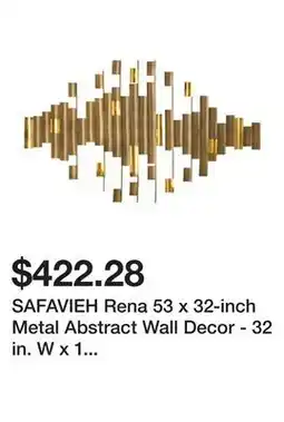 Bed Bath & Beyond SAFAVIEH Rena 53 x 32-inch Metal Abstract Wall Decor - 32 in. W x 1 in. D x 52.5 in. H offer