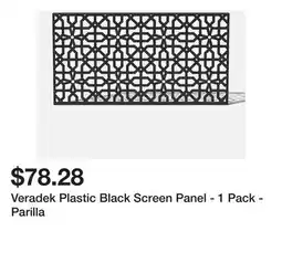 Bed Bath & Beyond Veradek Plastic Black Screen Panel - 1 Pack - Parilla offer
