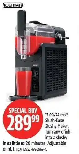 Canadian Tire Iceman slush-ease slushy maker offer