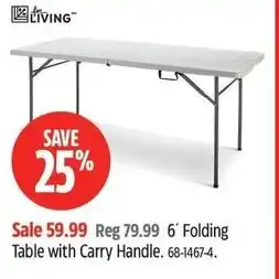 Canadian Tire Folding table with carry handle offer