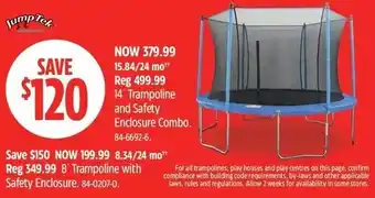 Canadian Tire Jump Tek trampoline and safety enclosure combo offer
