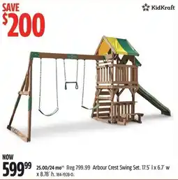 Canadian Tire KidKraft Arbour Crest Swing Set offer