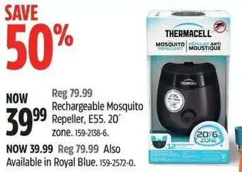 Canadian Tire Thermacell Rechargeable Mosquito Repeller offer