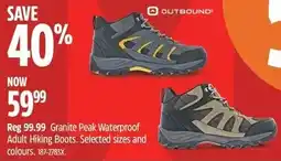 Canadian Tire OUTBOUND Granite Peak Waterproof Adult Hiking Boots offer