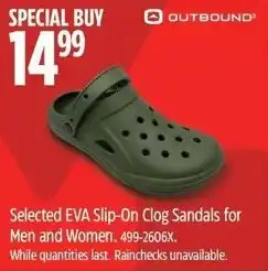 Canadian Tire OUTBOUND EVA Slip-On Clog Sandals for Men and Women offer