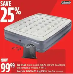 Canadian Tire Coleman Queen Double-High Air Bed with AC Air Pump offer