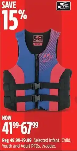 Canadian Tire Selected Infant, Child, Youth and Adult PFDs. offer