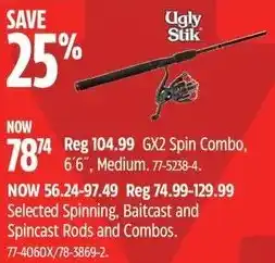 Canadian Tire Ugly Stik GX2 Spin Combo offer