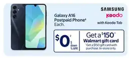 Walmart Galaxy A16 Postpaid Phones offer