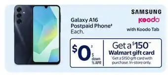 Walmart Galaxy A16 Postpaid Phones offer