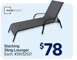 Walmart Stacking Sling Lounger offer