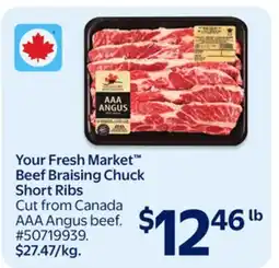 Walmart Your Fresh Market Beef Braising Chuck Short Ribs offer