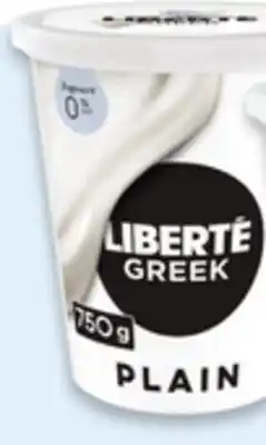 Walmart Liberte Greek 650 g - 750 g Yogurt Tubs offer