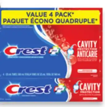 Walmart Crest Cavity Protection Toothpaste 4 x 125 mL offer