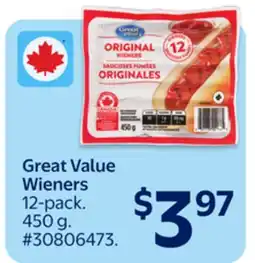 Walmart Great Value Wieners offer