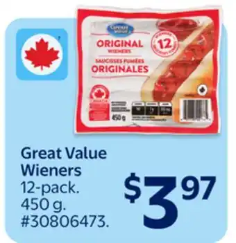 Walmart Great Value Wieners offer