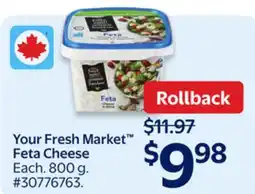 Walmart Your Fresh Market Feta Cheese offer
