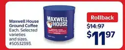 Walmart Maxwell House Ground Coffee offer