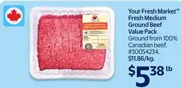 Walmart Your Fresh Market Fresh Medium Ground Beef Value Pack offer