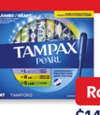 Walmart Always Flexfoam Pads 30s-50s or Tampax Pearl or Radiant Tampons 38s - 50s offer