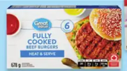 Walmart Great Value Fully Cooked Burgers offer