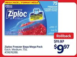 Walmart Ziploc Freezer Bags Mega Pack offer