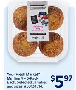 Walmart Your Fresh Market Muffins 4 — 6-Pack offer