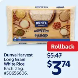 Walmart Dunya Harvest Long Grain White Rice offer