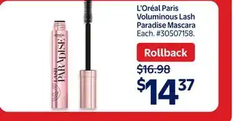 Walmart L'Oreal Paris Voluminous Lash Paradise Mascara offer