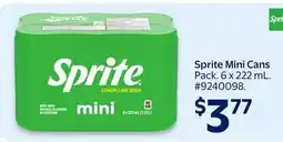 Walmart Sprite Mini Cans Pop offer