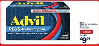 Walmart Advil PLUS Acetaminophen offer