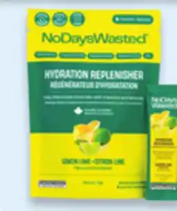 Walmart No Days Wasted Variety Pack or Lemon Lime Hydration Replenisher offer