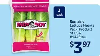 Walmart Romaine Lettuce Hearts offer