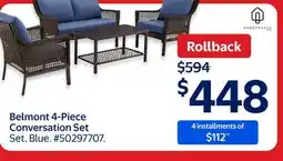 Walmart Belmont 4-Piece Conversation Set offer