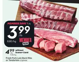 Sobeys Fresh Pork Loin Back Ribs or Tenderloin offer