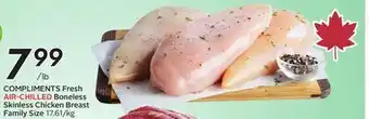 Sobeys Fresh AIR-CHILLED Boneless Skinless Chicken Breast Family Size offer