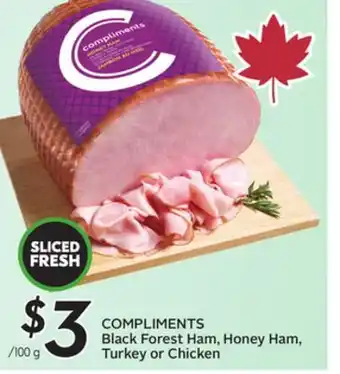 Sobeys Black Forest Ham, Honey Ham, Turkey or Chicken offer