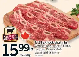Fortinos FAST FRY CHUCK SHORT RIBS, 35.25/KG offer