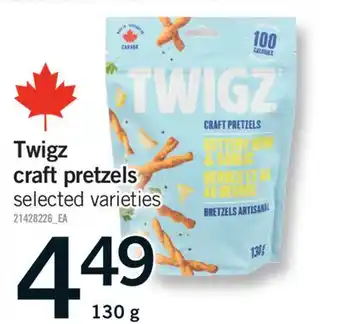 Fortinos TWIGZ CRAFT PRETZELS, 130 G offer