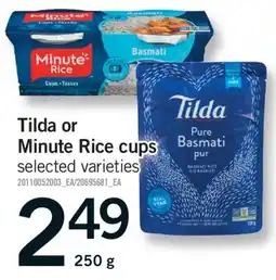 Fortinos TILDA OR MINUTE RICE CUPS, 250 G offer