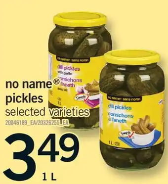 Fortinos NO NAME PICKLES, 1 L offer