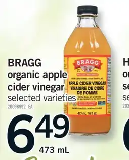 Fortinos BRAGG ORGANIC APPLE CIDER VINEGAR, 473 ML offer